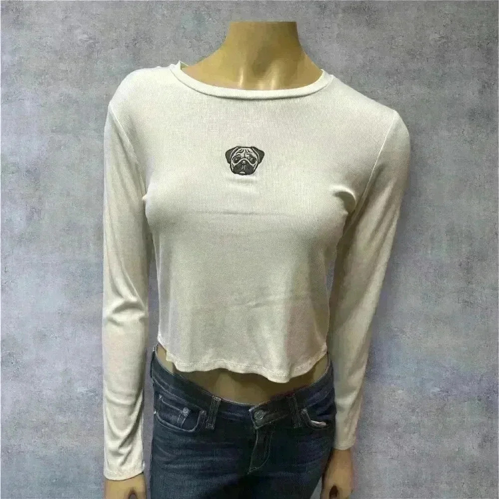 NWOT Wild Fable Women's Long Sleeve Fitted Rib-Knit T-Shirt size L